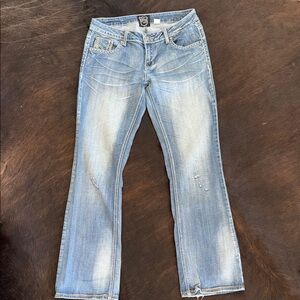 Stylish Boot Cut Jeans in Light Blue